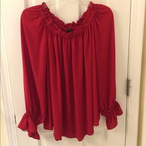 Talbots Blouse Red Sz M EUC